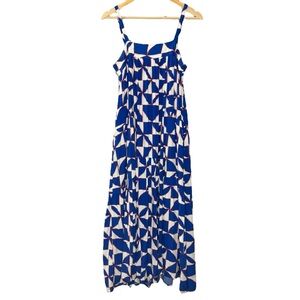 Abel the Label dress blue geometric oversized tent midi size small